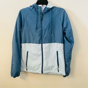 New Balance Colorblock Hooded Fleece Lined Windbreaker Jacket Size XS